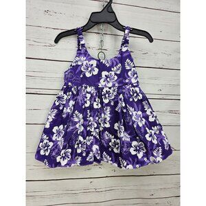 Ali'i Fashions Purple Floral Hawaii Baby Girl's Floral Dress Size‎ 2
